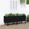 Garden Raised Bed Black 160x50x57 cm - Solid Pine Wood