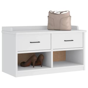 SANDNES White Hallway Bench - Solid Pinewood Storage 87x40x50 cm