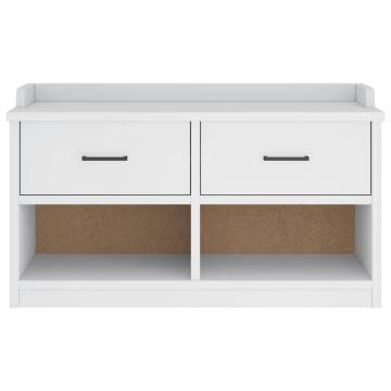 SANDNES White Hallway Bench - Solid Pinewood Storage 87x40x50 cm