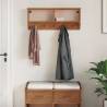 SANDNES Wall-Mounted Coat Rack - Solid Pine Wood, 87x12x35 cm