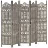 Hand carved 5-Panel Room Divider Grey 200x165 cm Solid Mango Wood Colour grey Number of 1 Number_of_Panels 5 