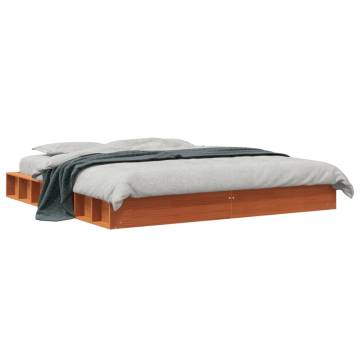 Wax Brown Bed Frame 200x200 cm | Solid Pine Wood | Hipomarket