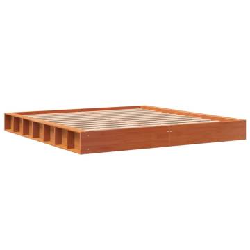 Wax Brown Bed Frame 200x200 cm | Solid Pine Wood | Hipomarket