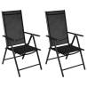 Stylish 3 Piece Bistro Set - Aluminium & Textilene - Black