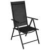 Stylish 3 Piece Bistro Set - Aluminium & Textilene - Black