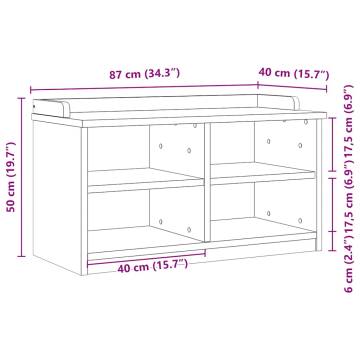 Hallway Bench SANDNES 87x40x50 cm Solid Wood Pine - Hipomarket