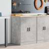 Garage Storage Cabinet Concrete Grey - Solid Wood Pine 60x51x85 cm