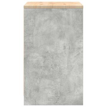 Garage Storage Cabinet Concrete Grey - Solid Wood Pine 60x51x85 cm