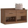  Hallway Bench SANDNES 87x40x50 cm Solid Wood Pine Colour wallnut 