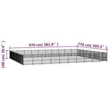 Outdoor Dog Kennel Steel 75.27 m² - Safe & Comfortable