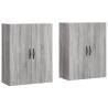 Stylish Grey Sonoma Wall Mounted Cabinets - 2 pcs