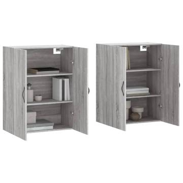 Stylish Grey Sonoma Wall Mounted Cabinets - 2 pcs