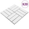 Decking Tiles 20 pcs Solid Acacia Wood 30x30 cm White