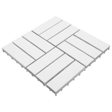 Decking Tiles 20 pcs Solid Acacia Wood 30x30 cm White