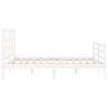 White Bed Frame with Headboard 160x200 cm | Solid Wood