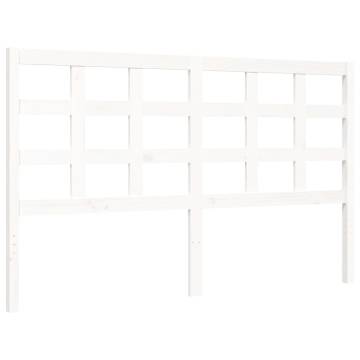 White Bed Frame with Headboard 160x200 cm | Solid Wood