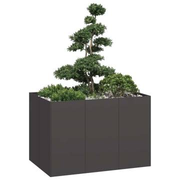 Stylish Black Steel Planter 120x80x80 cm for Outdoor Spaces