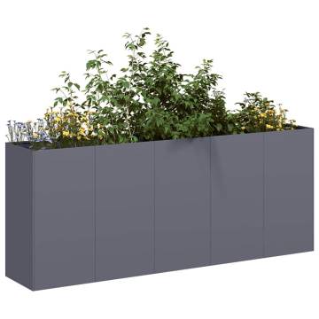 Stylish Anthracite Planter 200x40x80 cm - Durable Steel Design