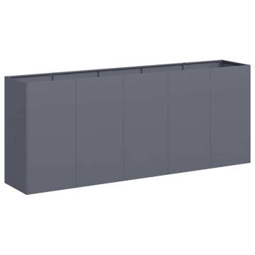 Stylish Anthracite Planter 200x40x80 cm - Durable Steel Design