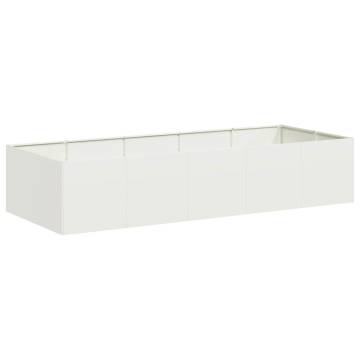 Stylish White Steel Planter | 200x80x40 cm for Gardens & Balconies