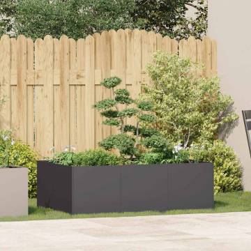 Planter Black 120x80x40 cm Steel - Stylish Outdoor Solution