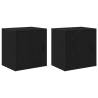 Garage Wall Cabinets 2 pcs - Black Engineered Wood Storage