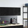 Garage Wall Cabinets 2 pcs - Black Engineered Wood Storage