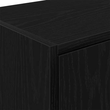 Garage Wall Cabinets 2 pcs - Black Engineered Wood Storage