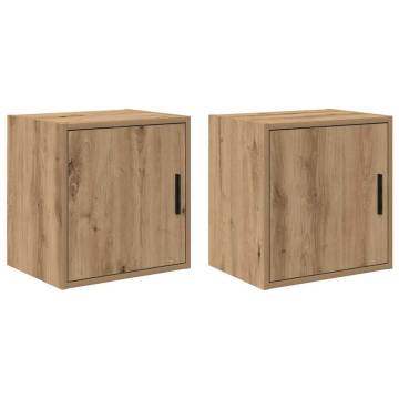 Garage Wall Cabinets 2 pcs Artisan Oak | Durable Storage Solution