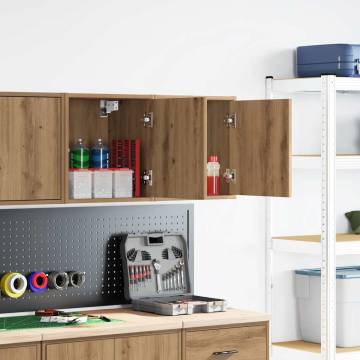 Garage Wall Cabinets 2 pcs Artisan Oak | Durable Storage Solution