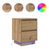 Stylish Bedside Cabinet with LED Lights - Artisan Oak