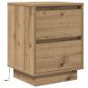 Stylish Bedside Cabinet with LED Lights - Artisan Oak