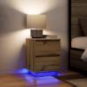 Stylish Bedside Cabinet with LED Lights - Artisan Oak