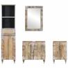 4 Piece Bathroom Furniture Set - Solid Mango Wood | HipoMarket