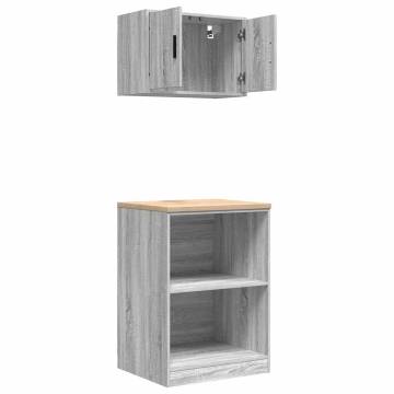 Garage Cabinets 2 pcs Grey Sonoma - Durable & Versatile Storage