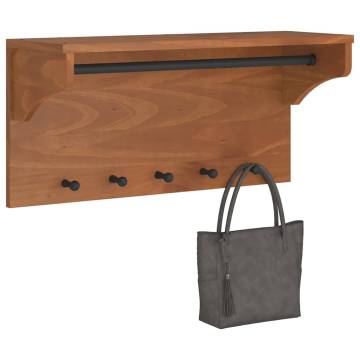 Wall-Mounted Coat Rack SANDNES | Solid Pine Wood | 87x30x42 cm