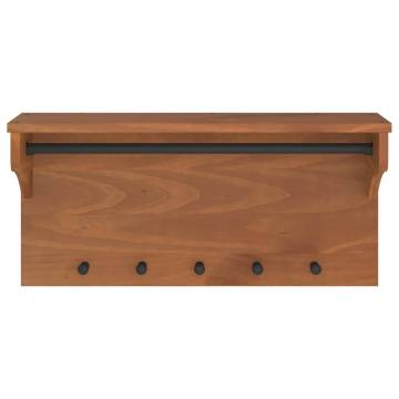 Wall-Mounted Coat Rack SANDNES | Solid Pine Wood | 87x30x42 cm