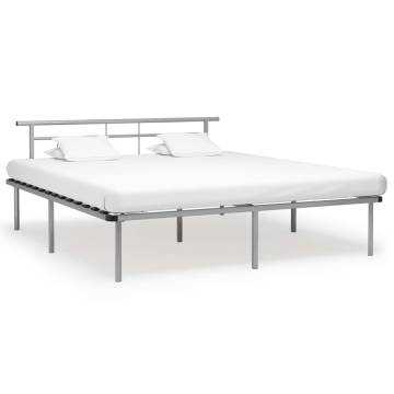 Grey Metal Bed Frame 180x200 cm Super King | Elegant Design