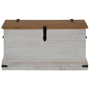 HALDEN White Storage Chest 91x48 cm - Solid Pine | HipoMarket