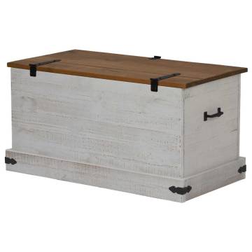 HALDEN White Storage Chest 91x48 cm - Solid Pine | HipoMarket