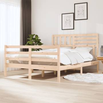 King Size Bed Frame 150x200 cm - Solid Wood Elegance