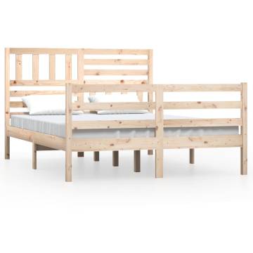 King Size Bed Frame 150x200 cm - Solid Wood Elegance