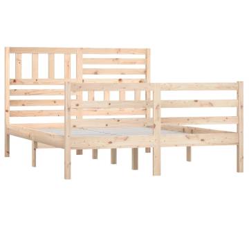 King Size Bed Frame 150x200 cm - Solid Wood Elegance