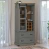  Wine Cabinet HALDEN with Wine Racks and Sliding Door Grey Pine Colour grey Quantity in Package 1 Number of 