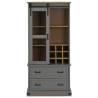 Wine Cabinet HALDEN - Stylish Grey Pine with Wine Racks