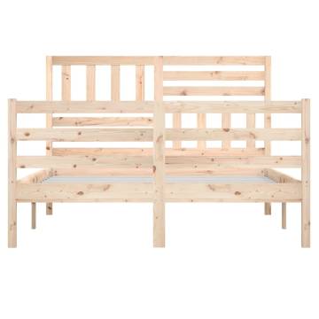 King Size Bed Frame 150x200 cm - Solid Wood Elegance