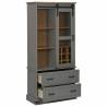 Wine Cabinet HALDEN - Stylish Grey Pine with Wine Racks