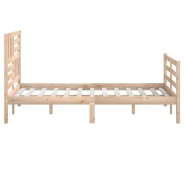 King Size Bed Frame 150x200 cm - Solid Wood Elegance