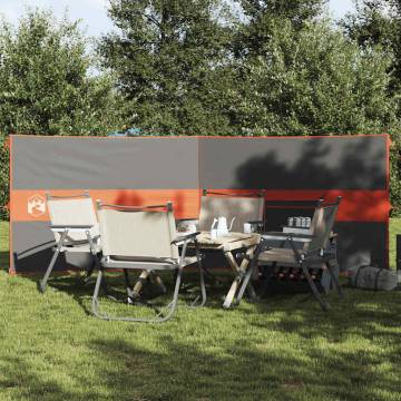 Camping Windbreak Grey & Orange 344x120 cm | Waterproof