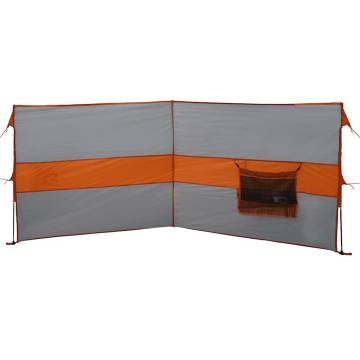 Camping Windbreak Grey & Orange 344x120 cm | Waterproof